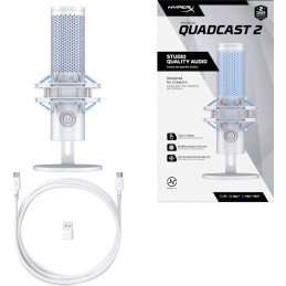 HyperX QuadCast 2 -USB-mikrofoni (harmaa)