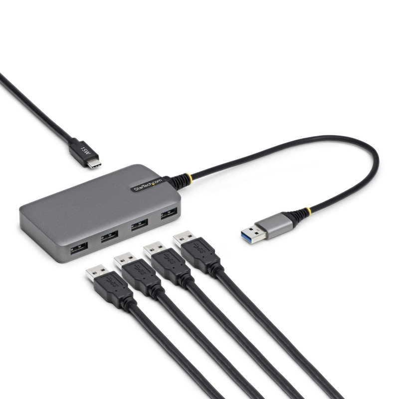 StarTech.com 5G4AC-USB-A-HUB keskitin USB 3.2 Gen 1 (3.1 Gen 1) Type-A 5000 Mbit s Harmaa