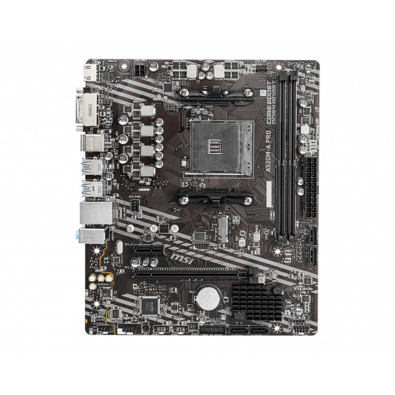 MSI A520M-A PRO emolevy AMD A520 Kanta AM4 mikro ATX