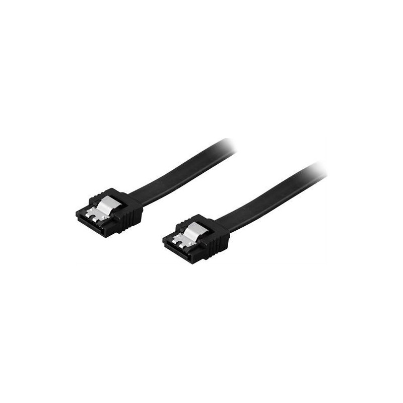 Deltaco SATA-1002 SATA-kaapeli 0,7 m SATA 7-pin Musta
