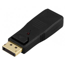 Deltaco DP-HDMI cable gender changer 20-pin ha 19-pin ho Musta