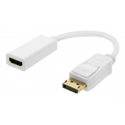 Deltaco DP-HDMI44 videokaapeli-adapteri 0,2 m DisplayPort HDMI-tyyppi A (vakio) Valkoinen