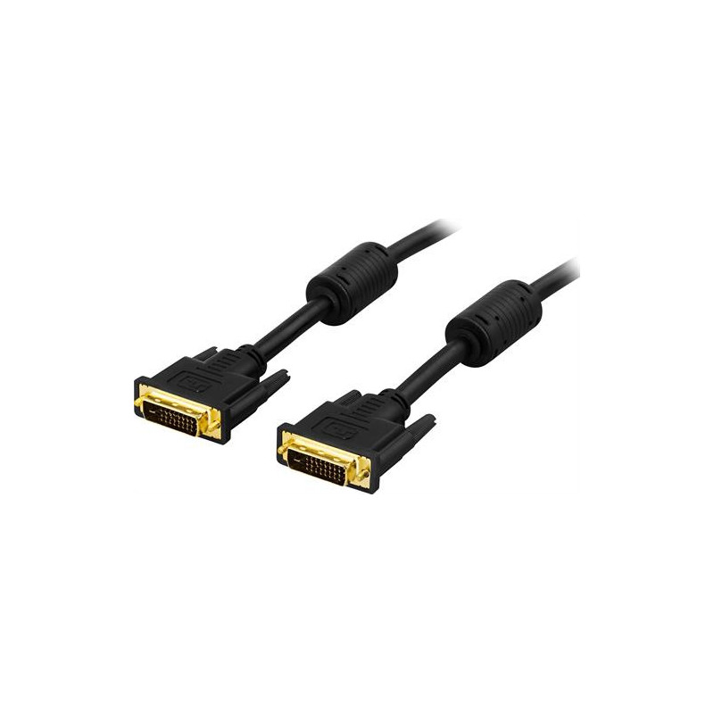 Deltaco DVI-600A DVI-kaapeli 2 m DVI-D Musta
