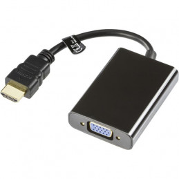 Deltaco HDMI-VGA7 videokaapeli-adapteri 0,2 m VGA (D-Sub) + Micro USB Type-B Musta