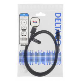 Deltaco USBC-1152 USB-kaapeli 1 m USB 3.2 Gen 1 (3.1 Gen 1) USB A Musta
