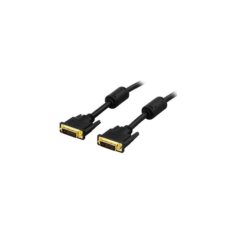 Deltaco DVI-600C DVI-kaapeli 5 m DVI-D Musta