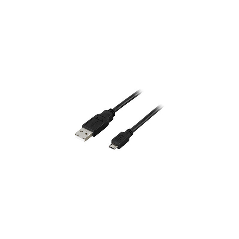 Deltaco USB 2.0 Cable A micro B, 5m USB-kaapeli USB A Micro-USB B Musta