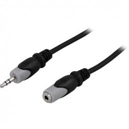 Deltaco MM-162 audiokaapeli 5 m 3.5mm Musta, Harmaa