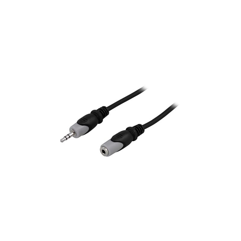 Deltaco MM-162 audiokaapeli 5 m 3.5mm Musta, Harmaa