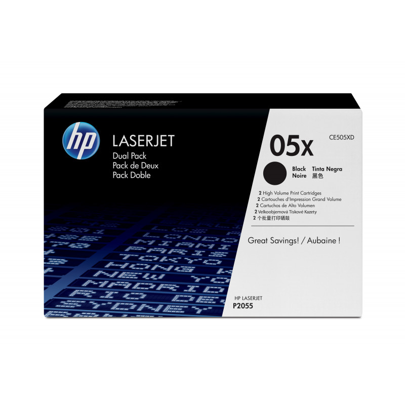 HP 05X värikasetti 2 kpl Alkuperäinen Musta