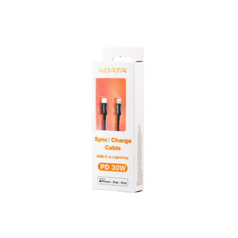 ADATA AMFICPL-1M-CBK Lightning-kaapeli Musta