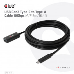 CLUB3D CAC-1536 USB-kaapeli 5 m USB4 Gen 3x2 USB C USB A