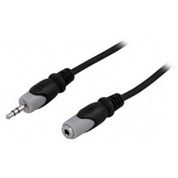 Deltaco MM-161 audiokaapeli 3 m 3.5mm Musta, Harmaa