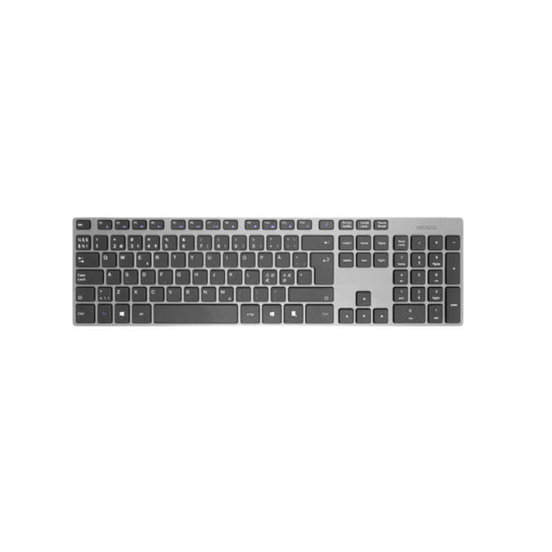 Deltaco TB-802 näppäimistö Langaton RF + USB QWERTY Harmaa