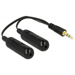 DeLOCK 0.19m, 3.5mm 2x3.5mm audiokaapeli 0,19 m Musta