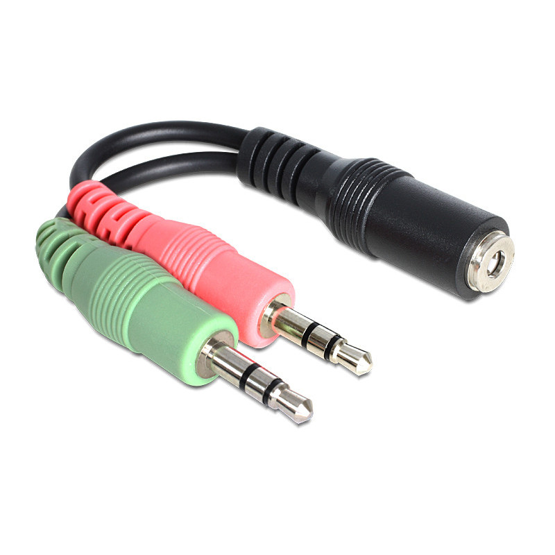 DeLOCK 65459 audiokaapeli 0,012 m 3.5mm 2 x 3.5mm Musta