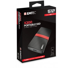 Emtec X200 512 GB Musta, Punainen