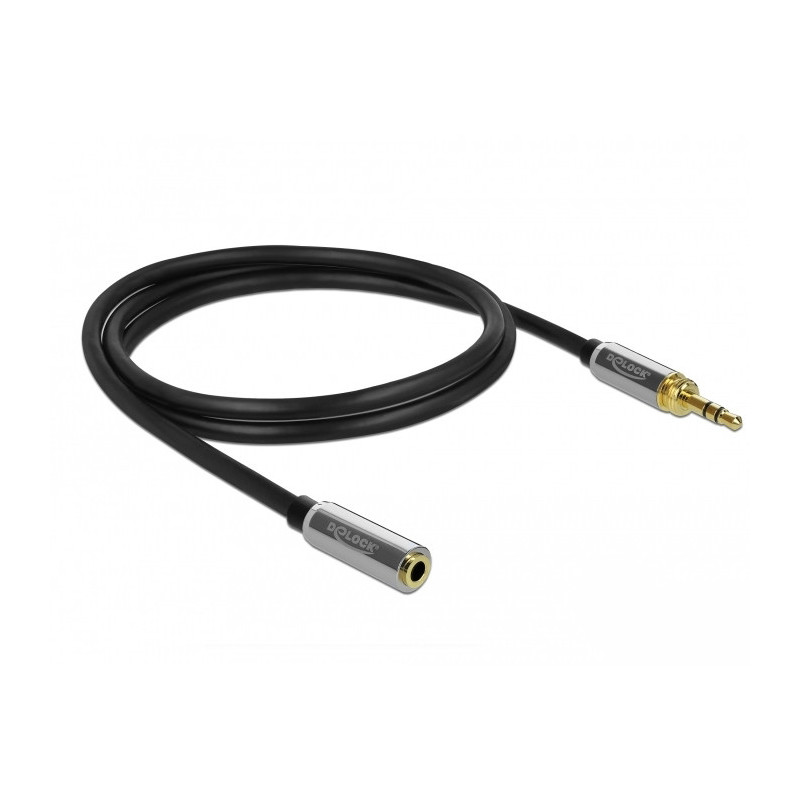 DeLOCK 85782 audiokaapeli 3 m 3.5mm Musta, Harmaa