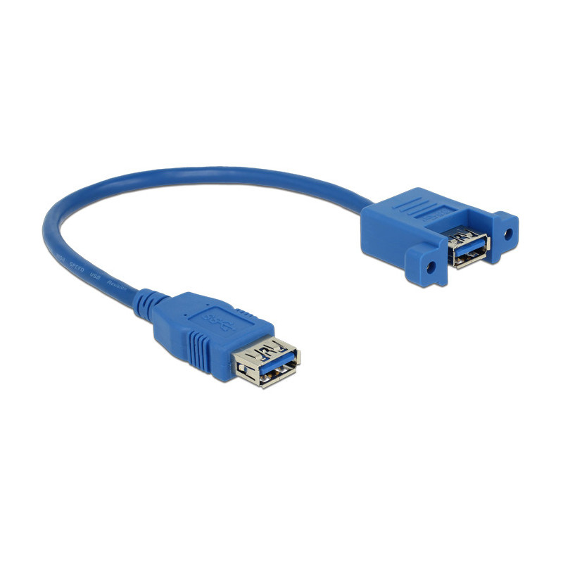 DeLOCK 0.25m 2xUSB3.0-A USB-kaapeli 0,25 m USB 3.2 Gen 1 (3.1 Gen 1) USB A Sininen