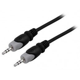 Deltaco MM-153 audiokaapeli 10 m 3.5mm Musta, Harmaa