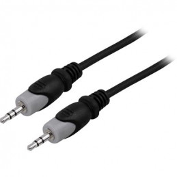 Deltaco MM-154 audiokaapeli 15 m 3.5mm Musta, Harmaa