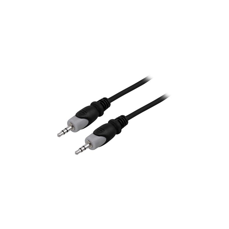 Deltaco MM-154 audiokaapeli 15 m 3.5mm Musta, Harmaa