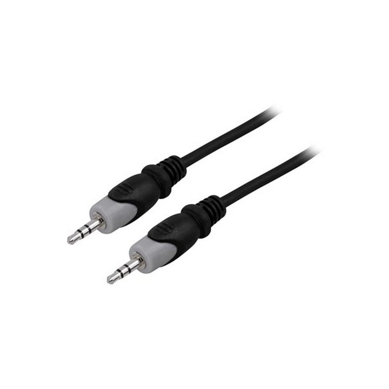 Deltaco MM-150 audiokaapeli 2 m 3.5mm Musta, Harmaa