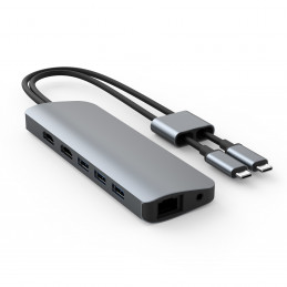 HYPER HD392-GRAY keskitin USB 3.2 Gen 1 (3.1 Gen 1) Type-C 5000 Mbit s Harmaa