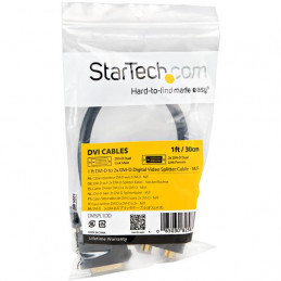 StarTech.com DVISPL1DD DVI-kaapeli 0,3 m DVI-D 2 x DVI-D Musta