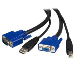 StarTech.com SVUSB2N1_6 KVM-kaapeli Musta 1,8 m