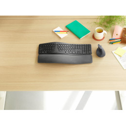Logitech K860 for Business näppäimistö Bluetooth Pohjoismainen Grafiitti