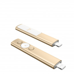 Logitech Spotlight Presentation Remote Wifi-esittelylaite Bluetooth RF Kulta