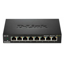 D-Link DGS-108 verkkokytkin Hallitsematon L2 Gigabit Ethernet (10 100 1000) Musta
