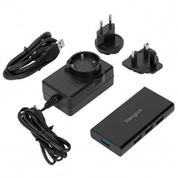 Targus ACH225EU keskitin USB 3.2 Gen 1 (3.1 Gen 1) Type-A Musta