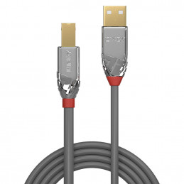 Lindy 36641 USB-kaapeli 1 m USB 2.0 USB A USB B Harmaa