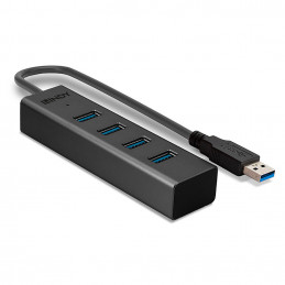 Lindy 43324 keskitin USB 3.2 Gen 1 (3.1 Gen 1) Type-A 5000 Mbit s Musta