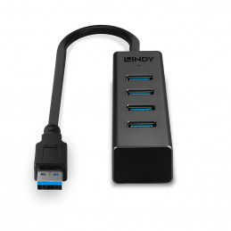 Lindy 43324 keskitin USB 3.2 Gen 1 (3.1 Gen 1) Type-A 5000 Mbit s Musta