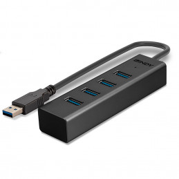 Lindy 43324 keskitin USB 3.2 Gen 1 (3.1 Gen 1) Type-A 5000 Mbit s Musta