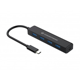 Conceptronic CTC4USB3 keskitin USB 3.2 Gen 1 (3.1 Gen 1) Type-C 5000 Mbit s Musta