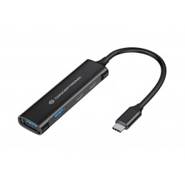 Conceptronic HUBBIES12B keskitin USB 3.2 Gen 1 (3.1 Gen 1) Type-C 5000 Mbit s Musta