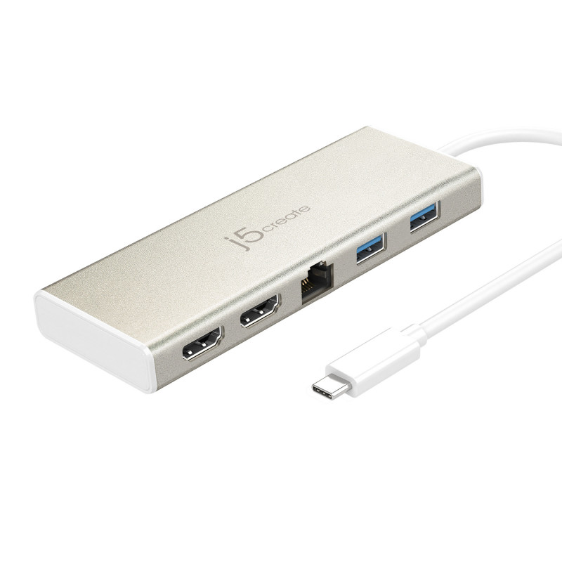 j5create JCD381-N USB Type-C™ Dual HDMI Mini Dock-Ethernet   USB 3.1 HUB   PD2.0