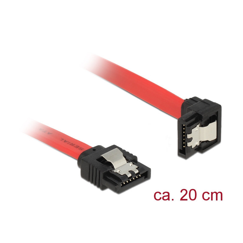 DeLOCK 83977 SATA-kaapeli 0,2 m SATA 7-pin Musta, Punainen