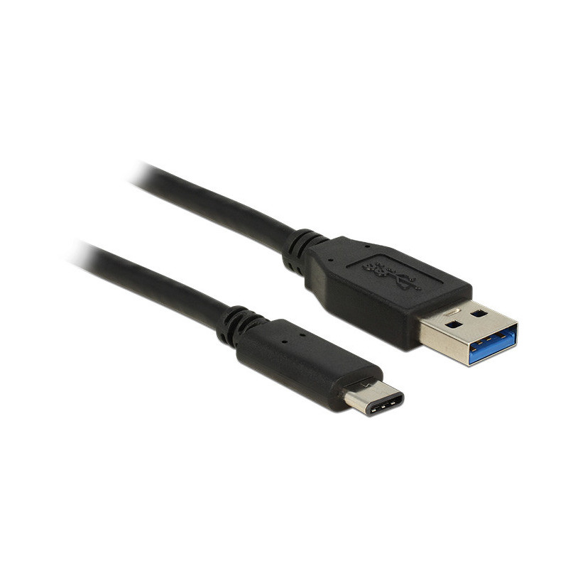 DeLOCK 1m USB3.1-C USB3.1-A USB-kaapeli USB 3.2 Gen 2 (3.1 Gen 2) USB A USB C Musta