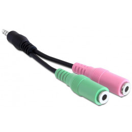 DeLOCK 3.5mm 2 x 3.5mm audiokaapeli 0,12 m Monivärinen