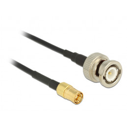 DeLOCK 1m, BNC SMB koaksiaalikaapeli RG-174 Musta