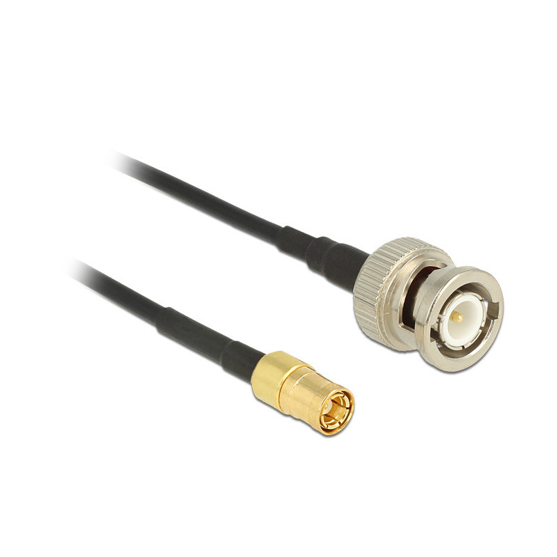 DeLOCK 1m, BNC SMB koaksiaalikaapeli RG-174 Musta