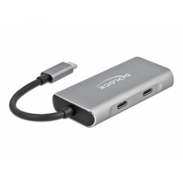 DeLOCK 63260 keskitin USB 3.2 Gen 2 (3.1 Gen 2) Type-C 10000 Mbit s Harmaa