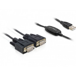 DeLOCK 2x RS232 USB 2.0 sarjakaapeli Musta