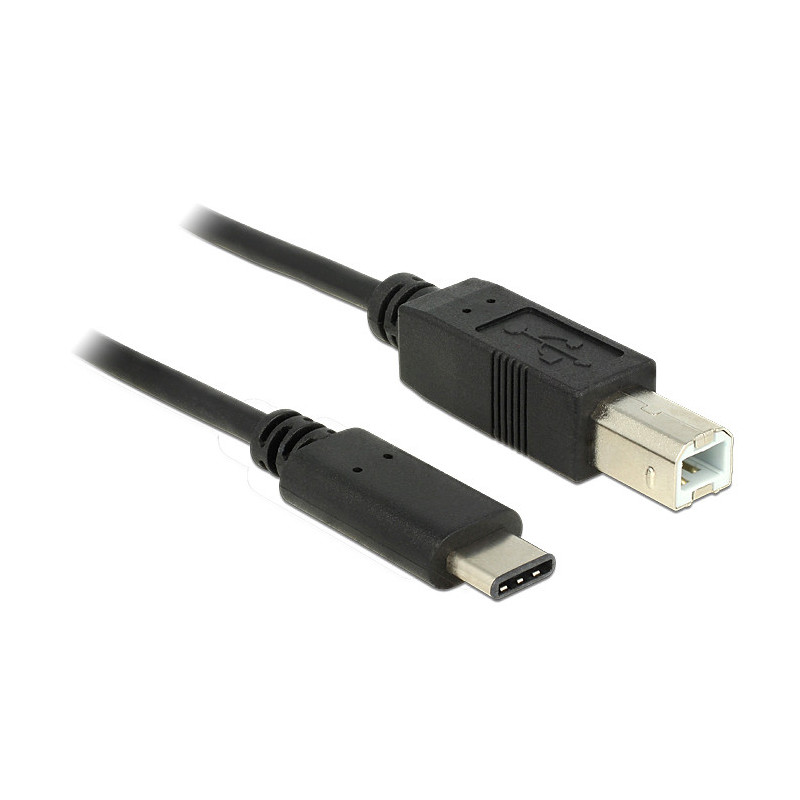 DeLOCK 83601 USB-kaapeli 1 m USB 2.0 USB C USB B Musta