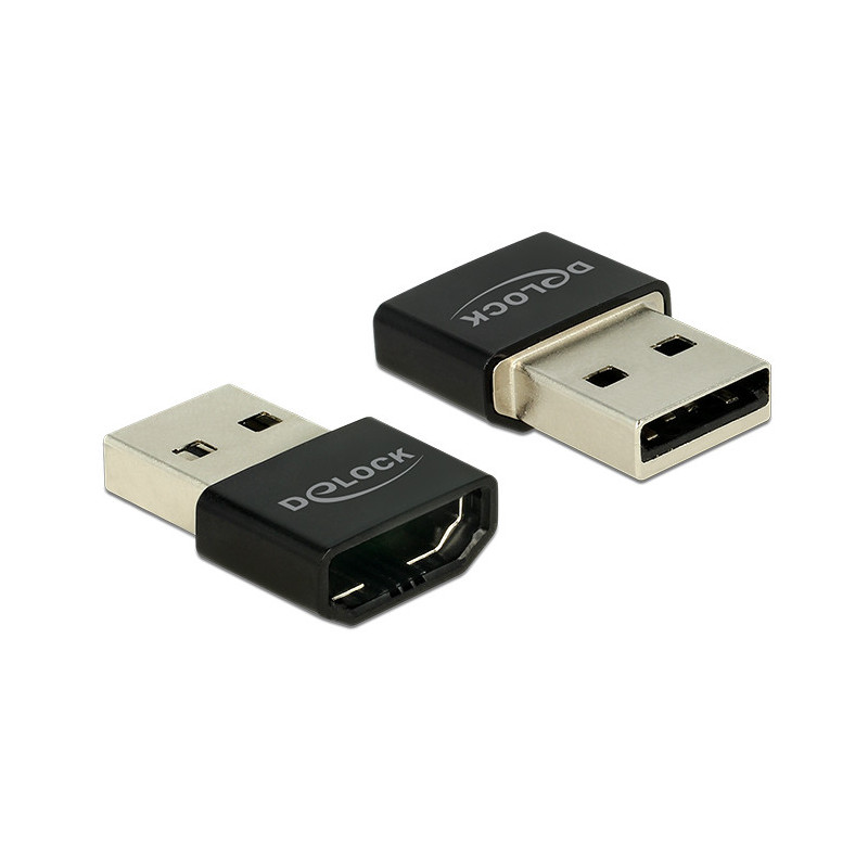 DeLOCK HDMI USB-A USB grafiikka-adapteri Musta, Hopea